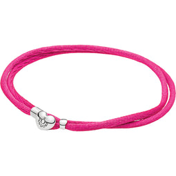 Moments Fabric Cord Friendship Pink/Sil Bracelet