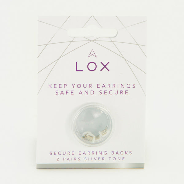 Lox Earring Backs Silver Tone 2 Pair Pack