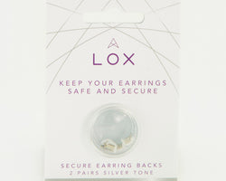 Lox Earring Backs Silver Tone 2 Pair Pack