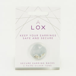 Lox Earring Backs Silver Tone 2 Pair Pack